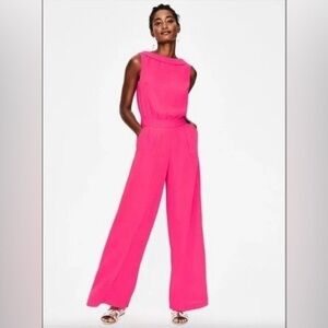 Boden Tutti Fruity Pink Clarissa Wide-Leg Jumpsuit